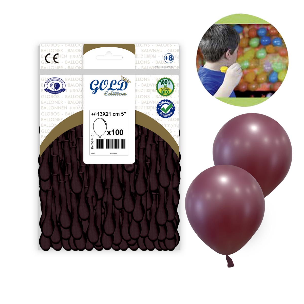 Globos Vino Metalizado 5 pulgadas