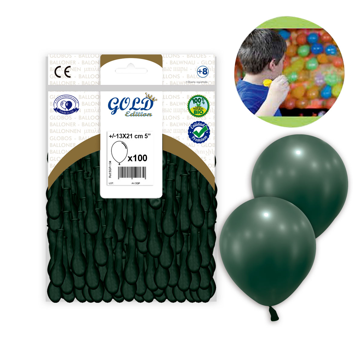 Globo Esmeralda Liso 5 Pulgadas