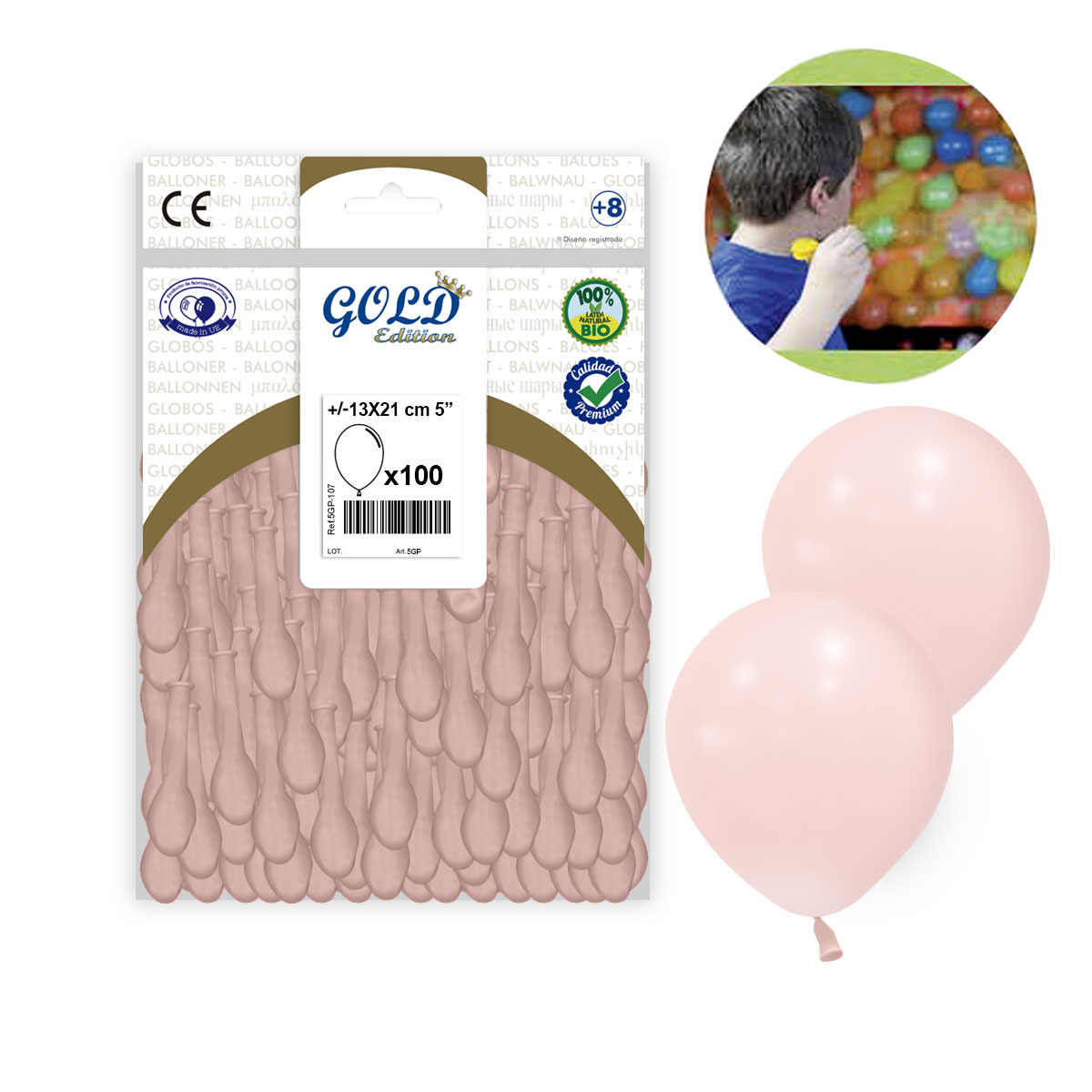 Globo Rosa Palo Pastel 5 pulgadas