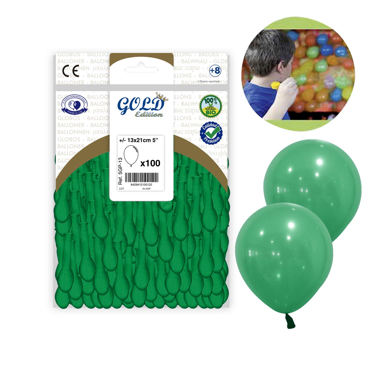 Globo Verde Pastel 13 cm