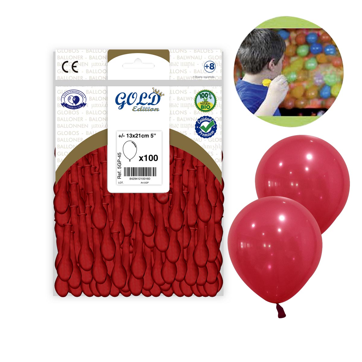 Globo Rojo Oscuro 5 pulgadas