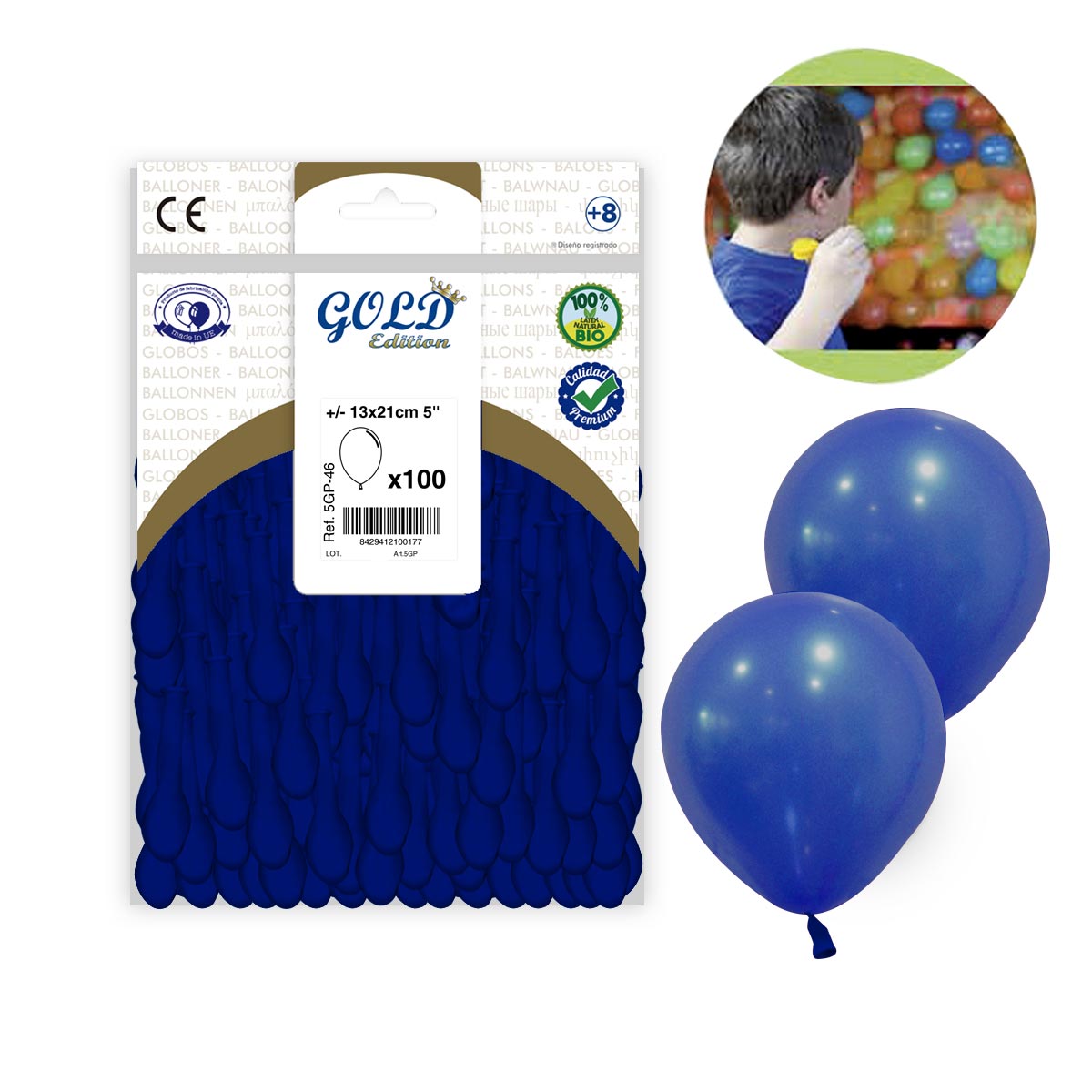 Globo Azul Europa 5 pulgadas Gold Edition