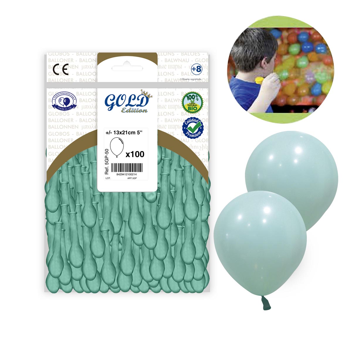 Globo 5" Aguamarina Pastel