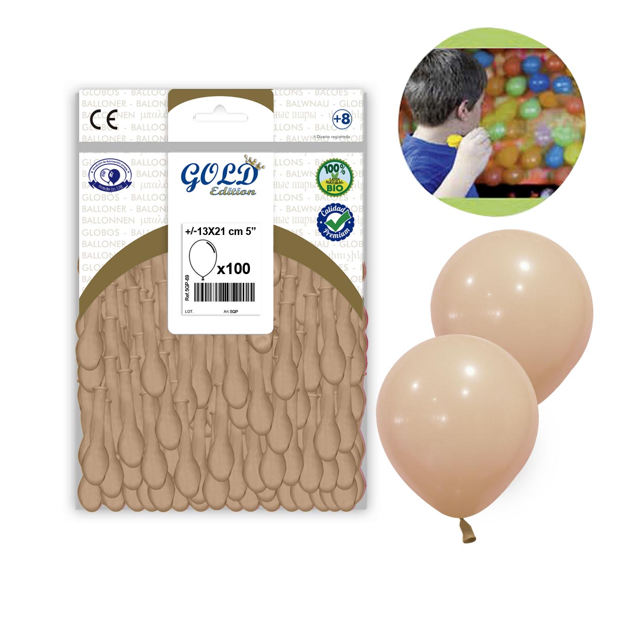 Globo Nude 5 pulgadas Gold Edition