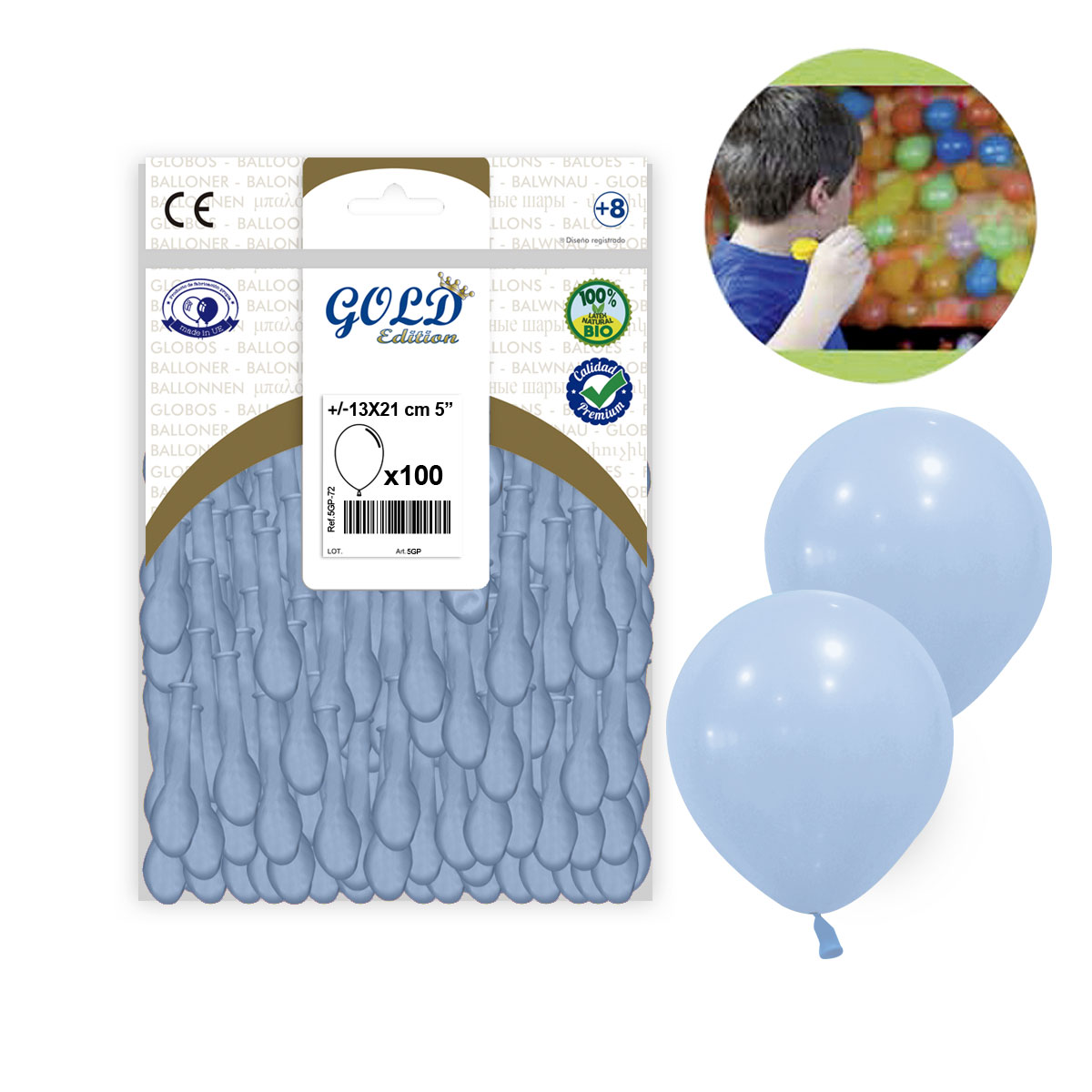 Globo Azul Bebé Pastel 5"