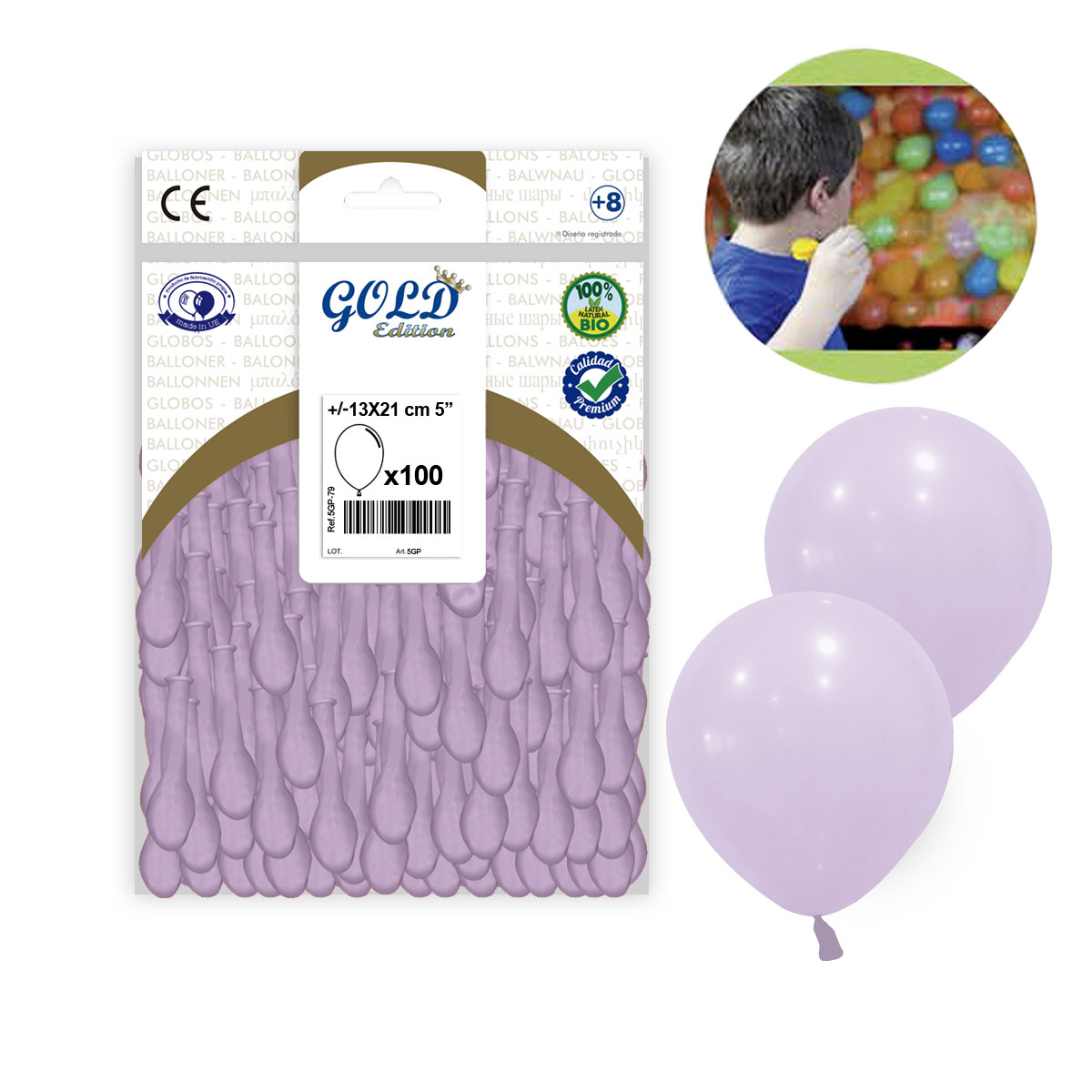 Globo Lila Pastel 5 pulgadas