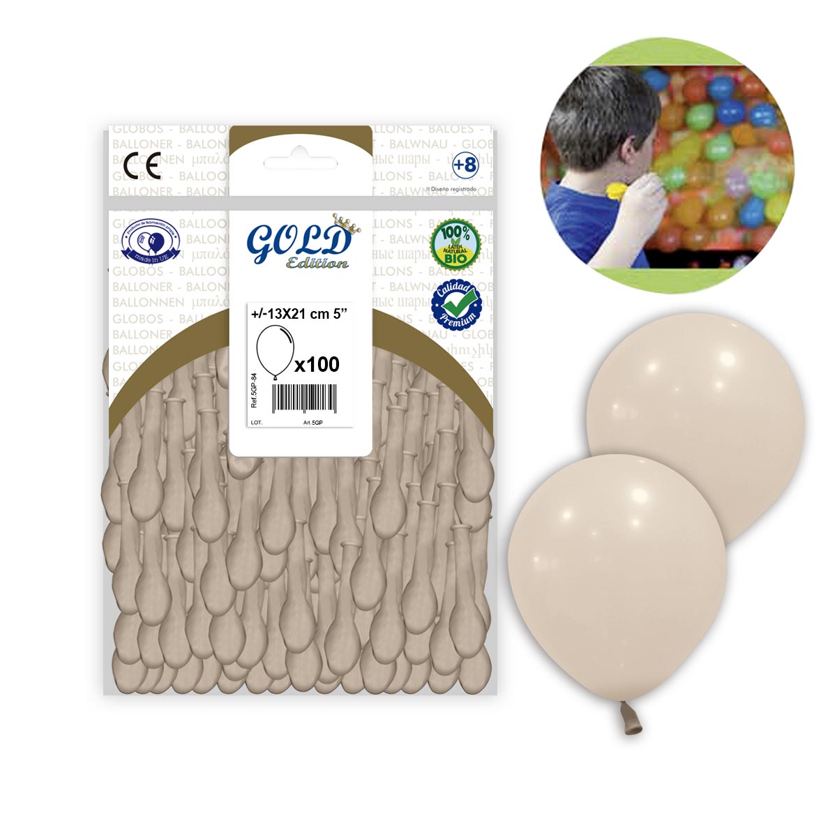 Globo Látex Marfil Pastel 5 pulgadas