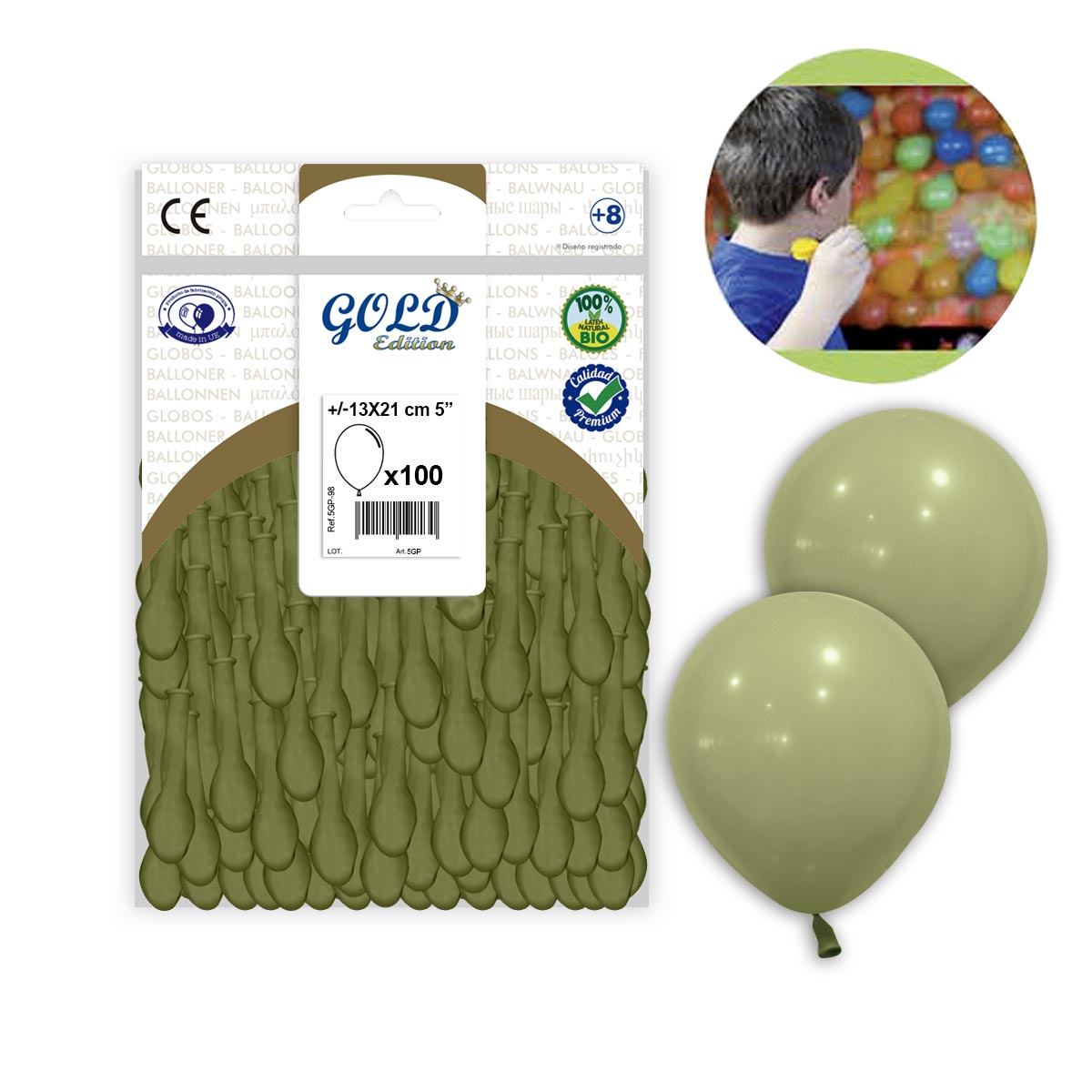Olive Green Balloons 5 inch