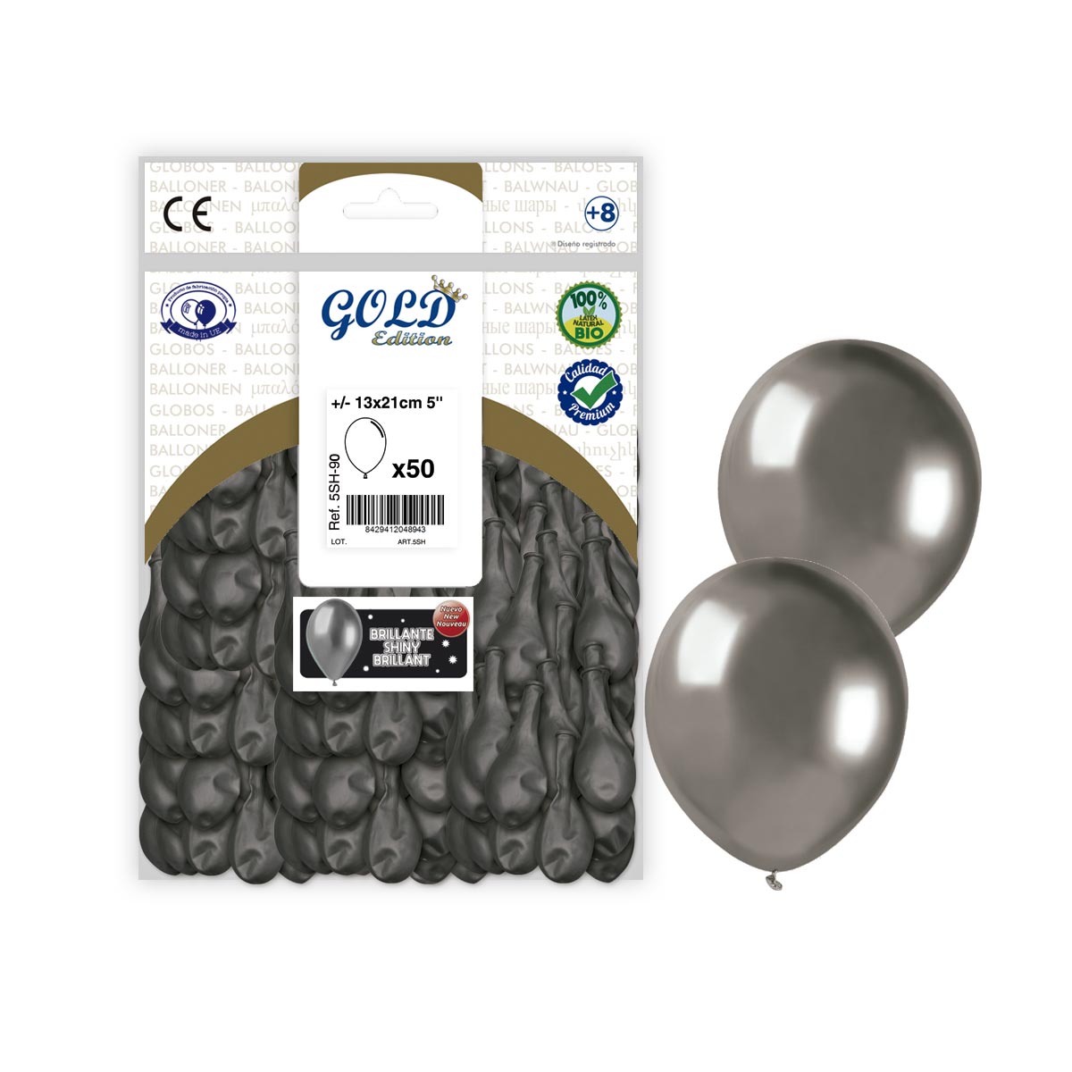 Chrome Gray Balloons 5 inch