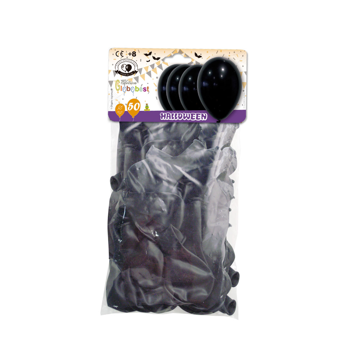 Globos negros Halloween 10 pulgadas