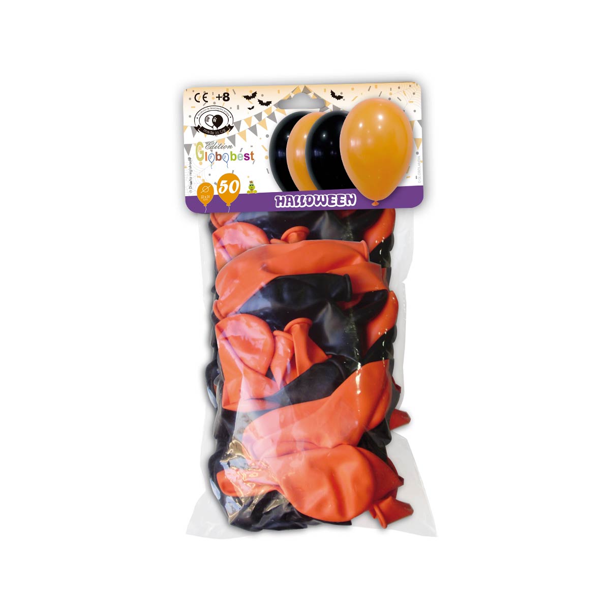 Globos Halloween Negro y Naranja