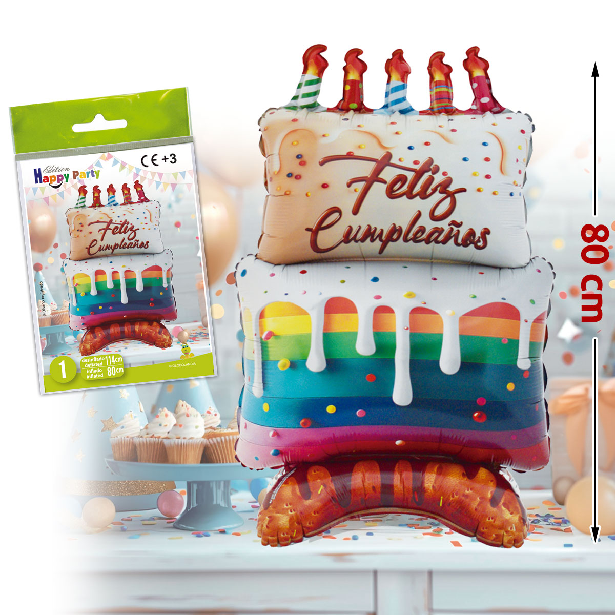 Globo Tarta Feliz Cumpleaños