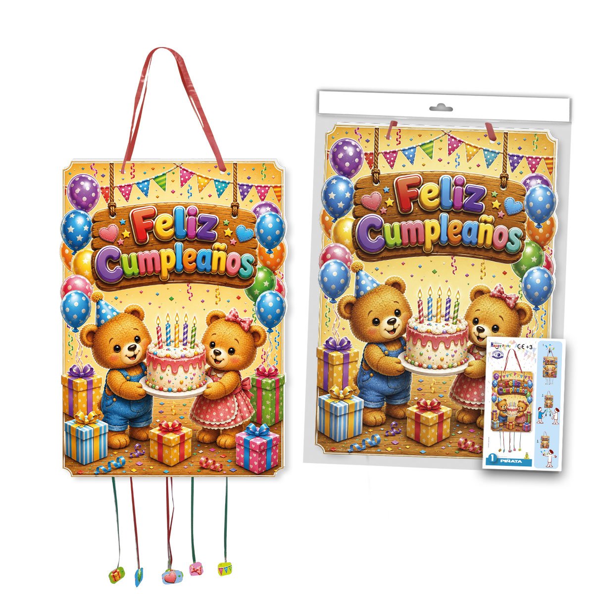 B/ PIÑATA FELIZ CUMPLEAÑOS OSOS