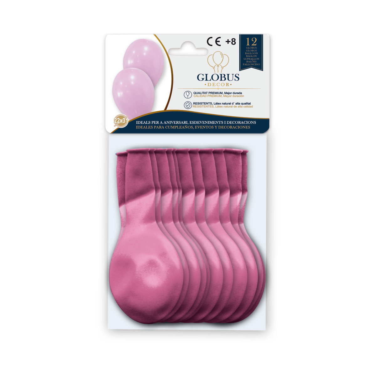 B/ GLOBUS DECOR 12 GL 10P ROSA 006