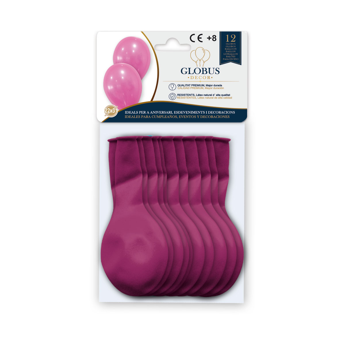 B/ GLOBUS DECOR 12 GL 10P FUCSIA 007
