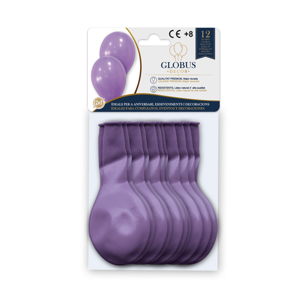 B/ GLOBUS DECOR 12 GL 10P LILA 008