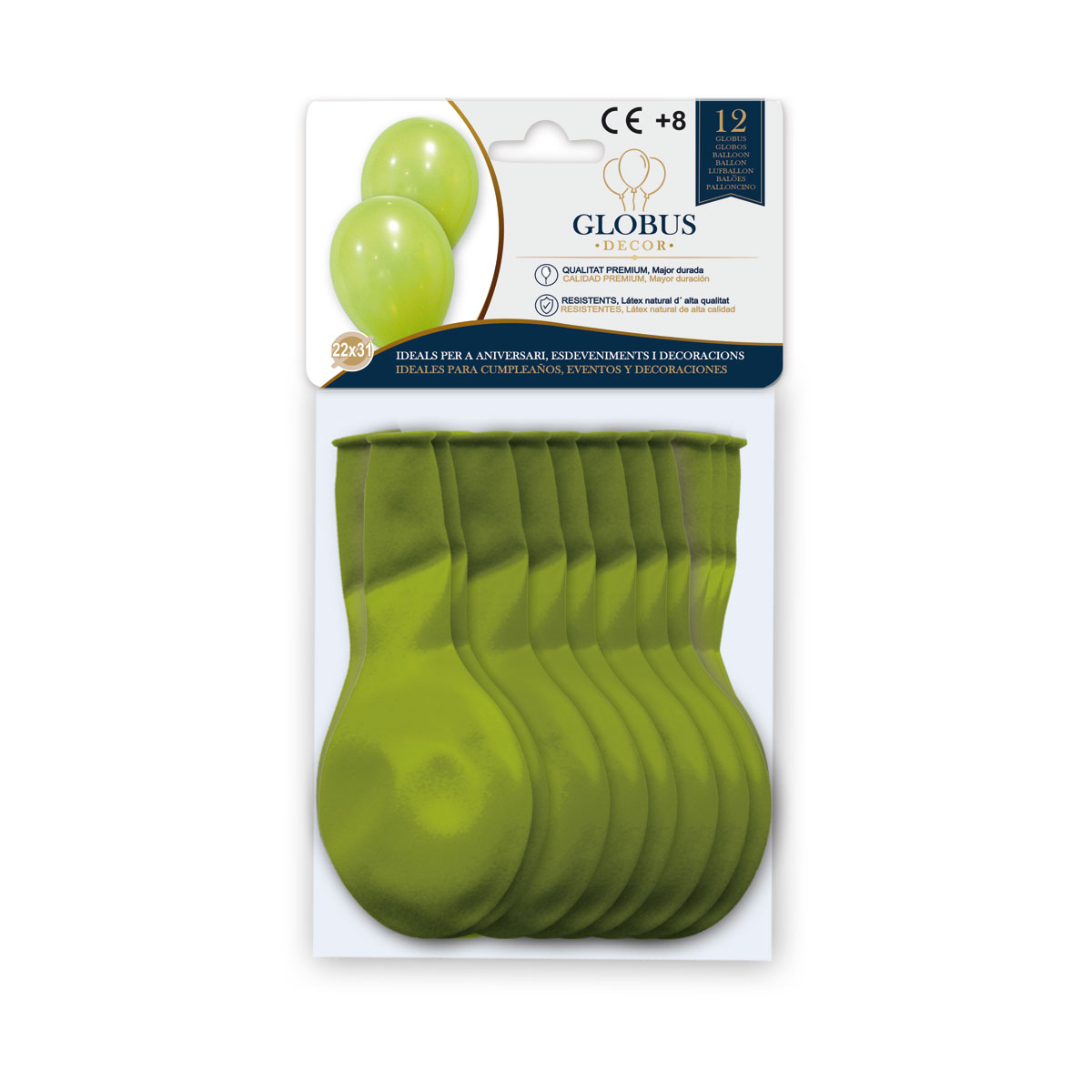 B/ GLOBUS DECOR 12 GL 10P VERDE 011