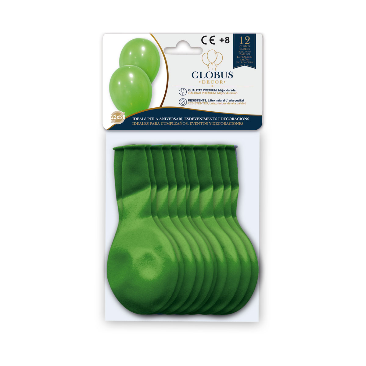 B/ GLOBUS DECOR 12 GL 10P VERDE 012