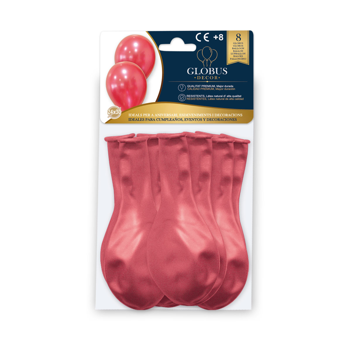 B/ GLOBUS DECOR 8 GL 10GMT ROJO 032