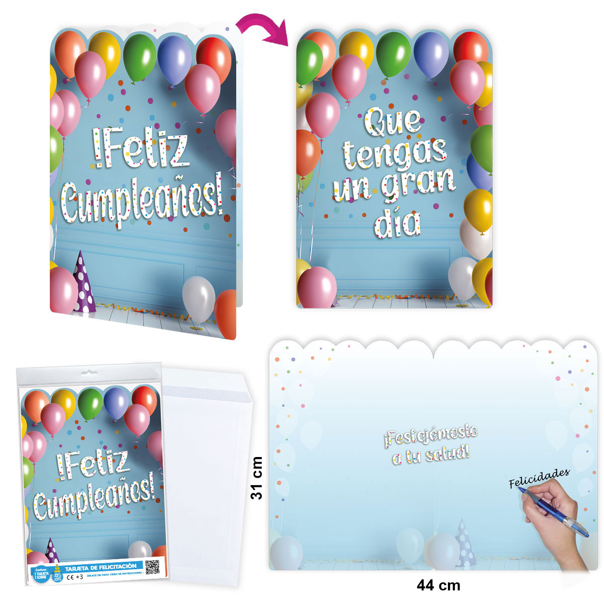 B/ TARJETA FELIZ CUMPLEAÑOS CONFETI R.6625-01