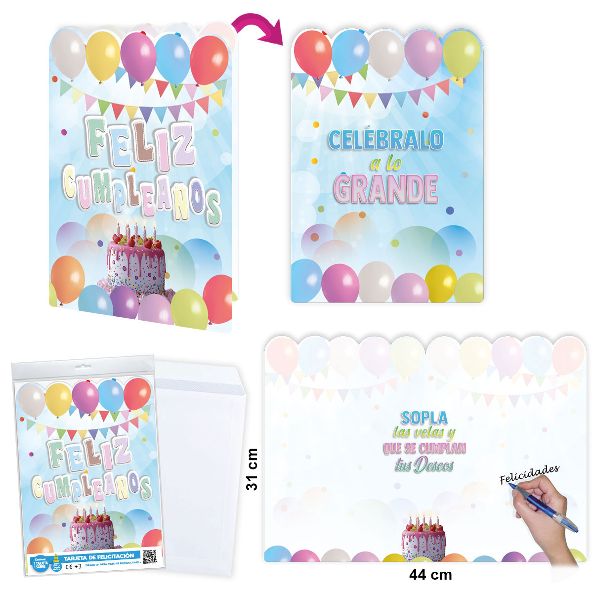 B/ TARJETA FELIZ CUMPLEAÑOS PASTEL R.6625-02