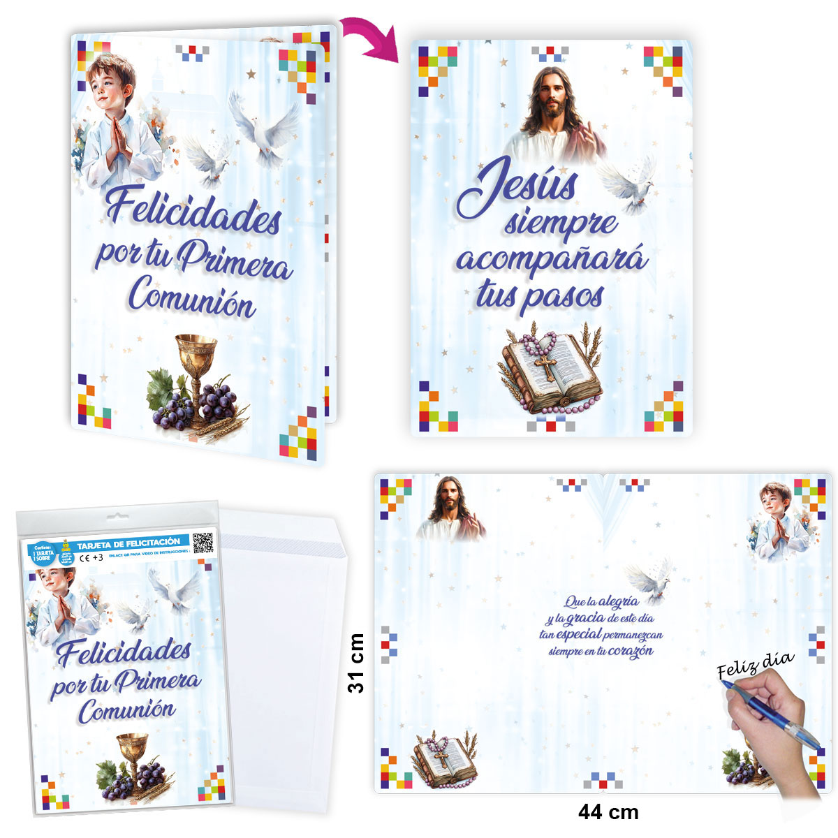 B/ TARJETA COMUNION NIÑO R.6626-01