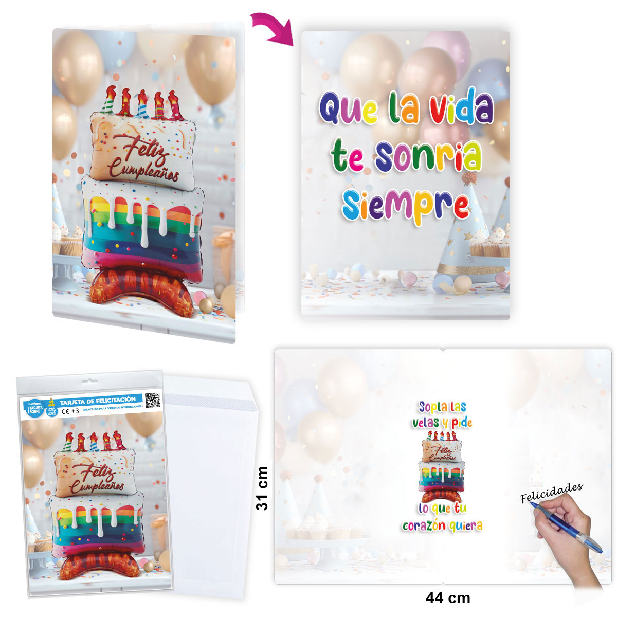 B/ TARJETA F.CUMPLEAÑOS TARTA R.6627-02