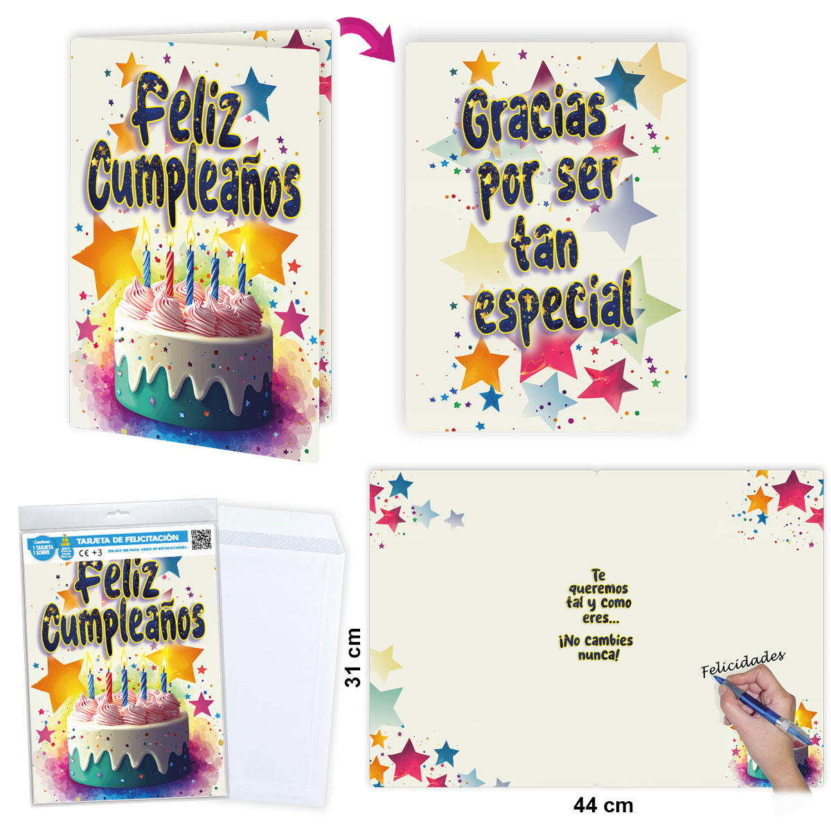 B/ TARJETA F.CUMPLEAÑOS ESTRELLAS R.6627-03