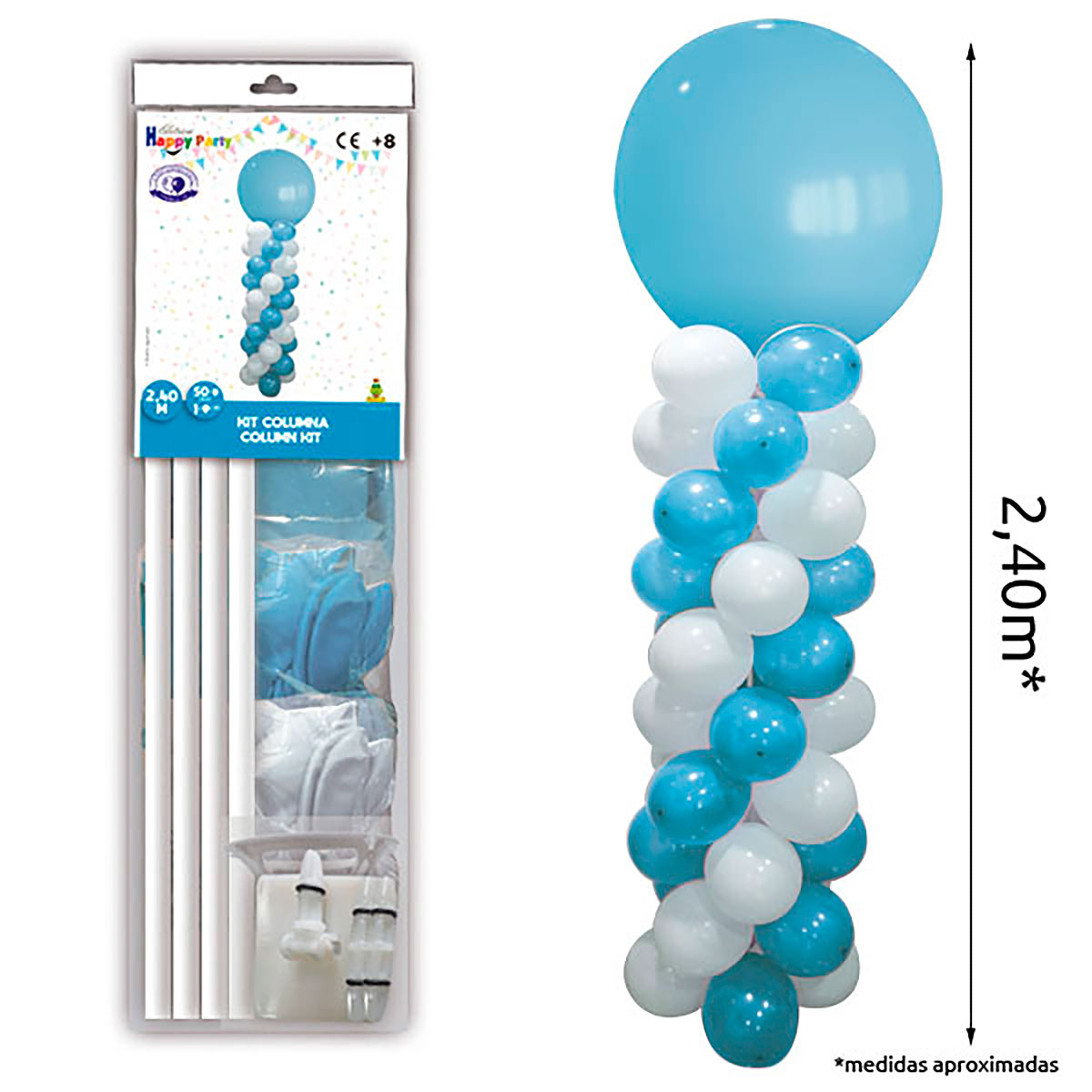 KIT COLUMNA 2,40 m GL. GP. CELESTE Y BLANCO