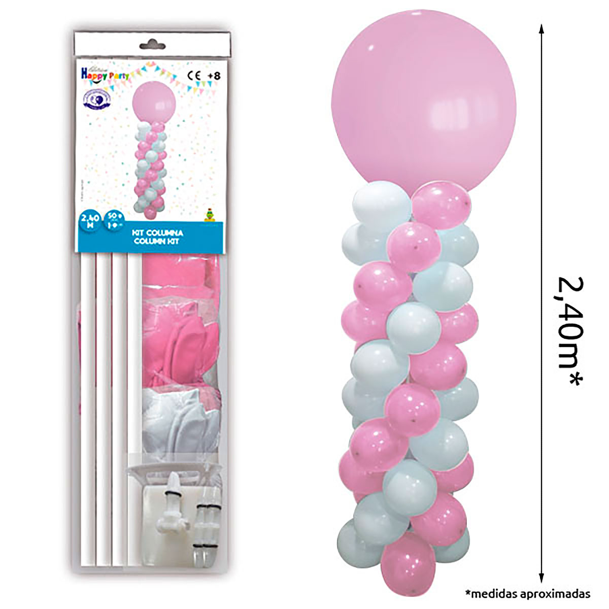 KIT COLUMNA 2,40 m GL GP ROSA, BLANCO
