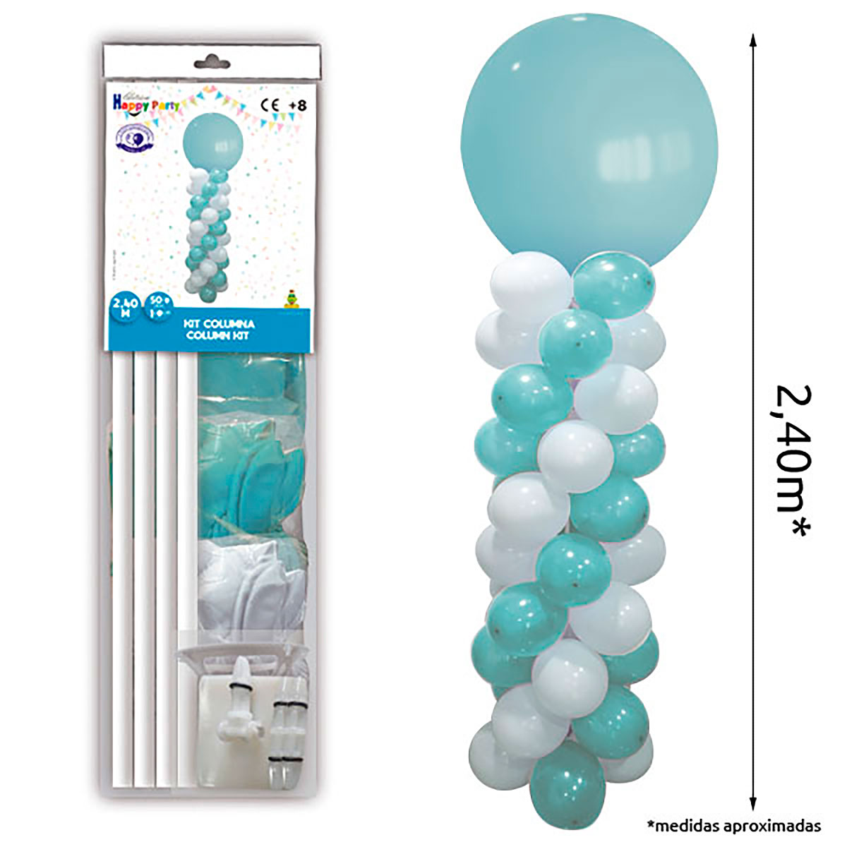 KIT COLUMNA 2,40 m GL GP AGUA MARINA, BLANCO
