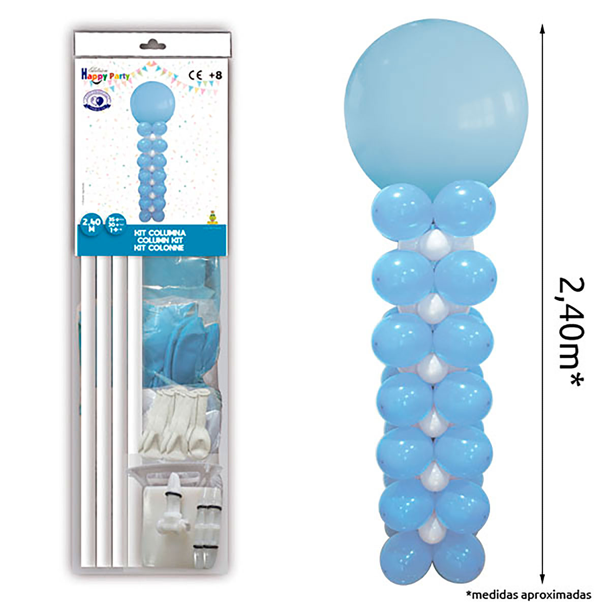 KIT COLUMNA 2,40 m GL GP CELESTE, BLANCO