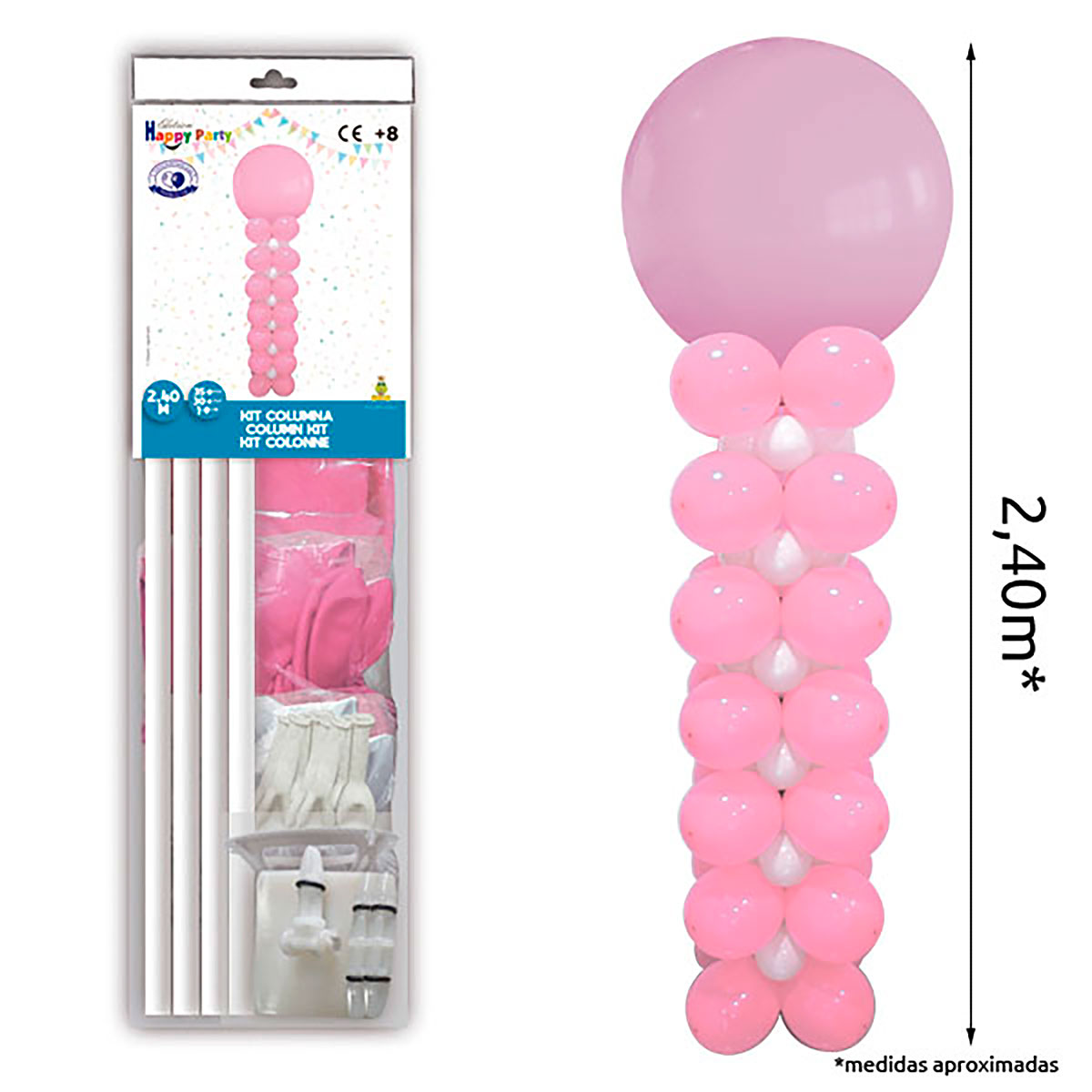 KIT COLUMNA 2.40 m GL GP ROSA, BLANCOS