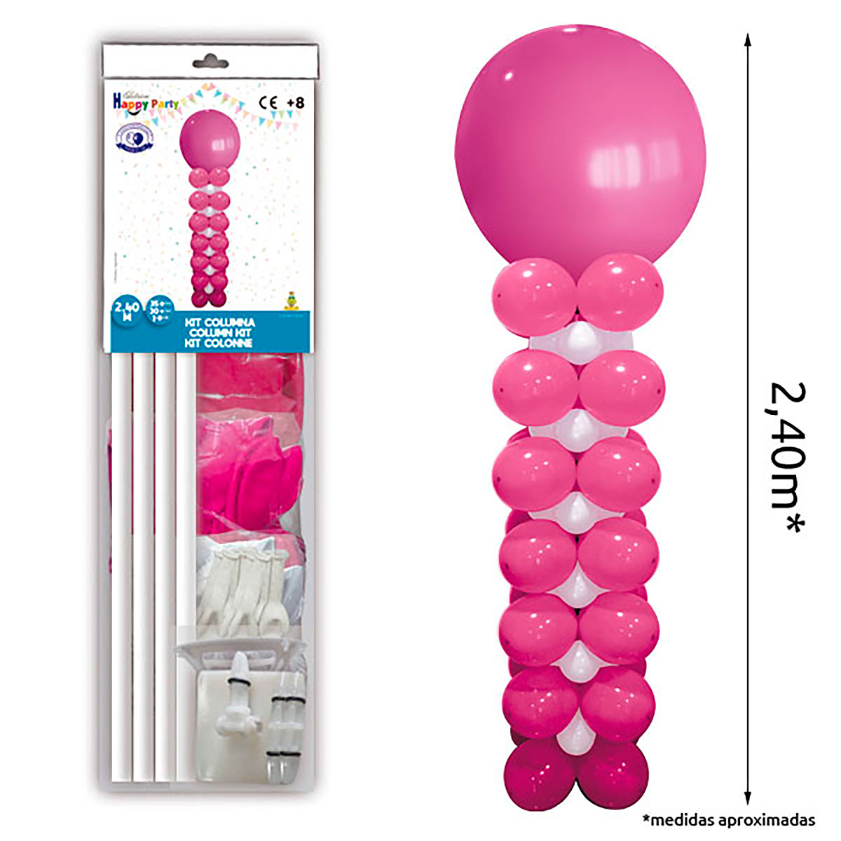 KIT COLUMNA 2,40 m GL GP FUCSIA, BLANCO