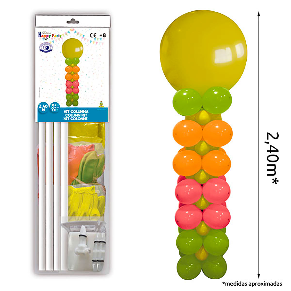 KIT COLUMNA 2,40 m GL GP AMAR.VERDE,NARANJA,ROJO