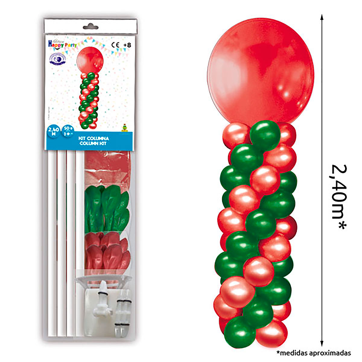 KIT COLUMNA 2,40 m GL GMT ROJO, VERDE