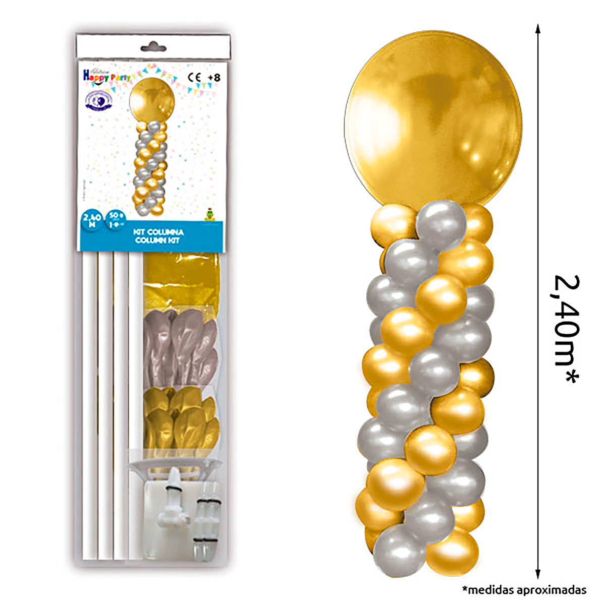 KIT COLUMNA 2,40 m GL GMT ORO, PLATA