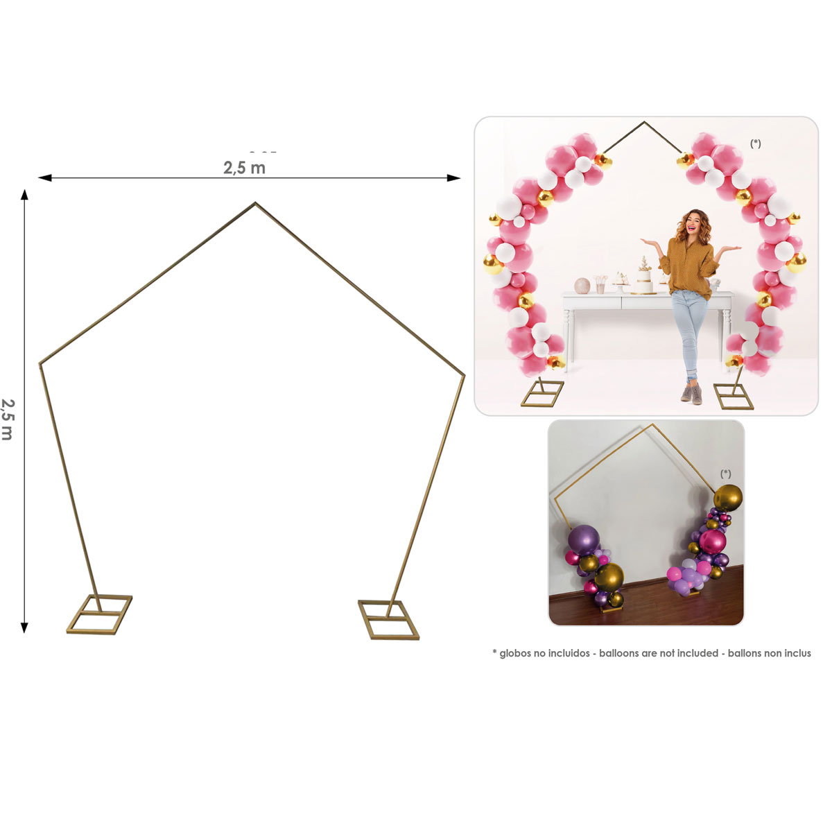 ARCO DE HIERRO 2.5X2.5M PENTAGONAL